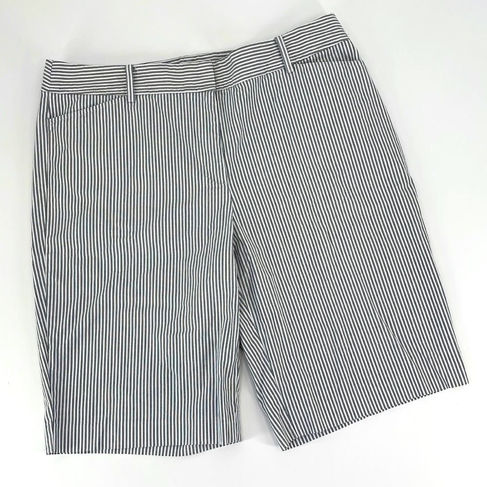 Talbots The Perfect Short Bermuda Gray White Stripe Women's 12